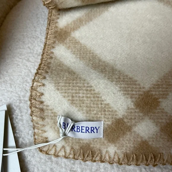 Burberry Beige Checkered Blanket